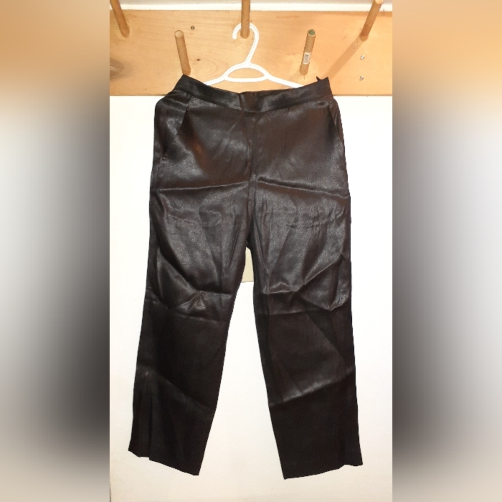 Brown Silk Chevron Dress Pants